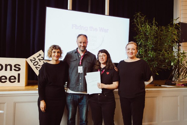 Clare Stronge, Vadym Ilkov and Oleksandra Kravchenko • Directors and producer of Fixing the War