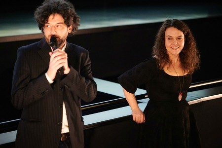 Monica Felea and Ştefan Bradea, of Bad Unicorn Distribution, win the EFM Distributor Award