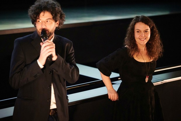 Monica Felea and Ştefan Bradea, of Bad Unicorn Distribution, win the EFM Distributor Award