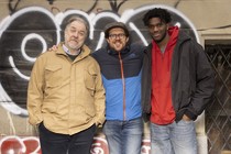 Sul set Un eroe italiano di Duccio Chiarini, con Enrico Tijani e Andrea Pennacchi