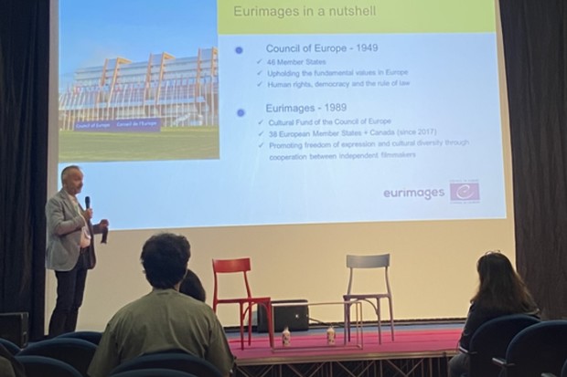 Enrico Vannucci presenta Eurimages en el Bellaria Film Festival